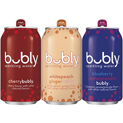 0012000201295 - BUBLY SPARKLING WATER, RED WHITE & BLUE VARIETY PACK, 12 FL OZ CANS (18 PACK)