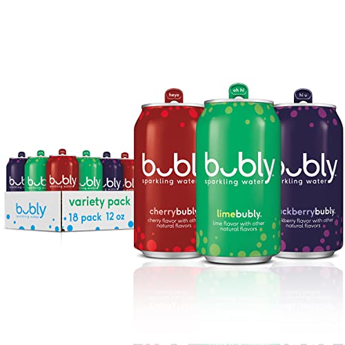 0012000204722 - BUBLY SPARKLING WATER, LIME YOURS VARIETY PACK, 12 FL OZ CANS (18 PACK)