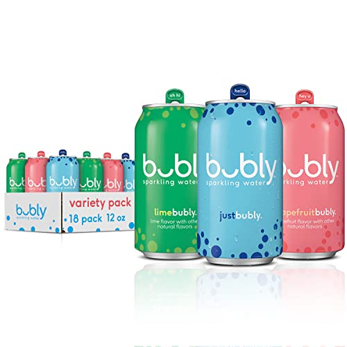 0012000223204 - BUBLY SPARKLING WATER, CRACK A SMILE VARIETY PACK, 12OZ CANS (18 PACK), ZERO CALORIES & ZERO SUGAR