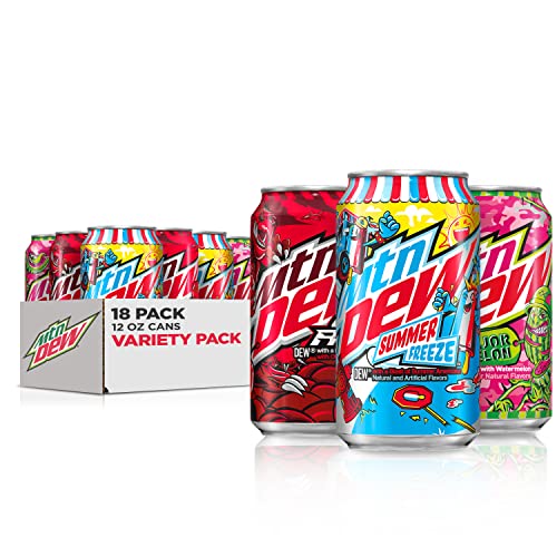 0012000223471 - MOUNTAIN DEW 3 FLAVOR VARIETY PACK (MAJOR MELON, SUMMER FREEZE (POPSICLES), CODE RED), 12 FL OZ (PACK OF 18), LIMITED EDITION