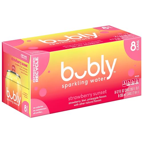0012000230394 - BUBLY SPARKLING WATER STRAWBERRY SUNSET 12OZ 8PK