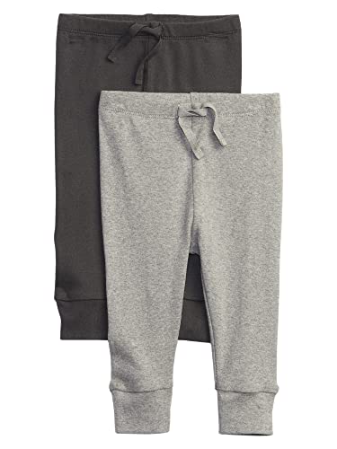 1200112265765 - GAP UNISEX BABY PULL-ON PANTS, GREY HEATHER, 3-6 MONTHS US