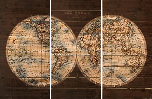 0120100282011 - EMPIRE ART DIRECT CARTOGRAPHY FINE ART GICLEE PRINTED ON SOLID FIR PLANKS GRAPHIC WALL ART