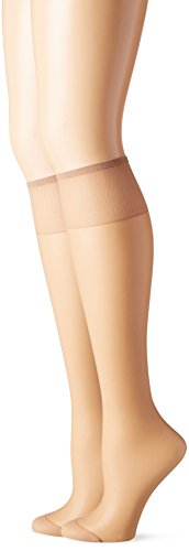 0012036737782 - SILK REFLECTIONS SILKY SHEER KNEE HIGH RT (NATURAL/ONE SIZE) PACK OF TWO