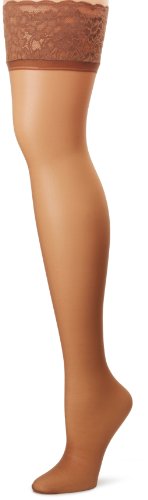 0012036914909 - HANES SILK REFLECTIONS LACE TOP THIGH HIGHS 1 PAIR PACK, CD-BARELY THERE