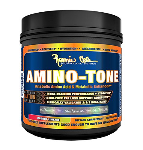 0120492042132 - RONNIE COLEMAN SIGNATURE SERIES AMINO-TONE, STIM-FREE FAT LOSS SUPPORT COMPLEX AND ANABOLIC AMINO-ACID, CHERRY LIMEADE, 390 GRAM
