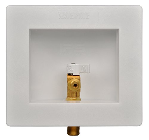0012181879672 - WATER-TITE 87967 PLASTIC LEAD-FREE ICE MAKER OUTLET BOX WITH BRASS QUARTER-TURN VALVE INSTALLED, 1/2 SWEAT CONNECTION, WHITE