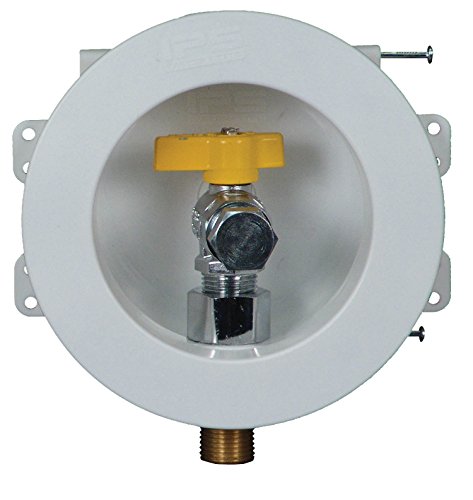 0012181881064 - WATER-TITE 88106 MINI ROUND GAS OUTLET BOX WITH NAILS AND 1/2 VALVE FOR IRON PIPE, WHITE