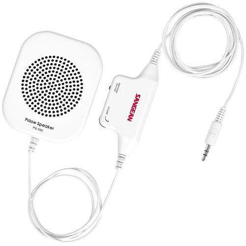 0012300106245 - SANGEAN PS-300 PILLOW SPEAKER WITH IN-LINE VOLUME CONTROL AND AMPLIFIER (WHITE)