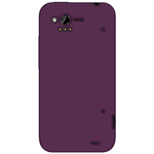 0012301653892 - AMZER PURPLE SILICONE JELLY SKIN FIT COVER CASE FOR HTC RHYME - RETAIL PACKAGING - PURPLE