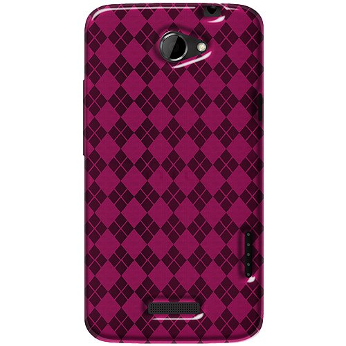 0012301658583 - AMZER AMZ93805 LUXE ARGYLE HIGH GLOSS TPU SOFT GEL SKIN CASE FOR HTC ONE X - RETAIL PACKAGING - HOT PINK