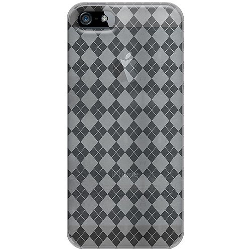 0012301660326 - AMZER LUXE ARGYLE HIGH GLOSS TPU SOFT GEL SKIN FIT CASE COVER FOR APPLE IPHONE 5, IPHONE 5S - CLEAR