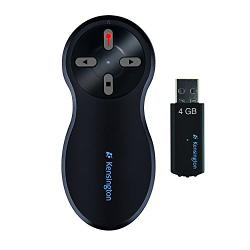 0012304116202 - KENSINGTON WIRELESS PRESENTER WITH RED LASER POINTER AND 4GB MEMORY (K72441AM)