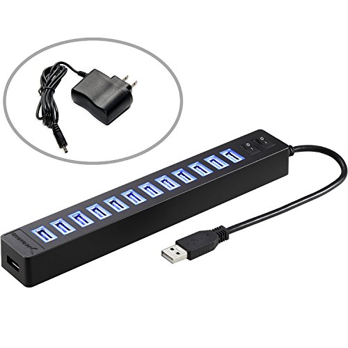 0012304280378 - SABRENT 13 PORT HIGH SPEED USB 2.0 HUB WITH POWER ADAPTER AND 2 CONTROL SWITCHES (HB-U14P)