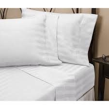 1234567890579 - SELL OF WHITE STRIPE 100% EGYPTIAN COTTON QUEEN 4-PIECE SHEET SET & GET 2 PILLOW CASE EXTRA
