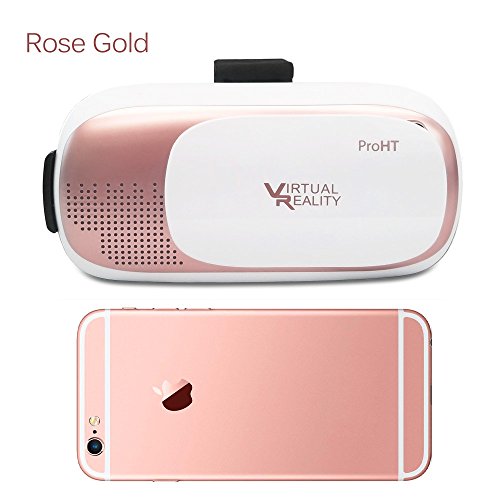 0012405882037 - 3D VR BOX (88203A), VIRTUAL REALITY GLASSES HEADSET FOR IPHONE7/6S/6 PLUS SAMSUNG GALAXY S6 EDGE+ AND OTHER 3.5-6.0 IOS ANDROID SMART PHONES, ROSE GOLD