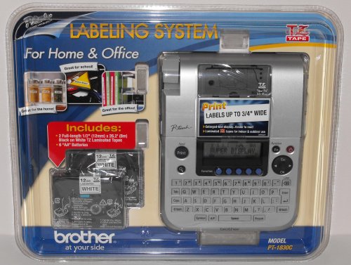 0012502621324 - BROTHER P-TOUCH PT-1830C DESKTOP OFFICE LABELING SYSTEM, VALUE PACK WITH TZ-231 TAPES AND BATTERIES