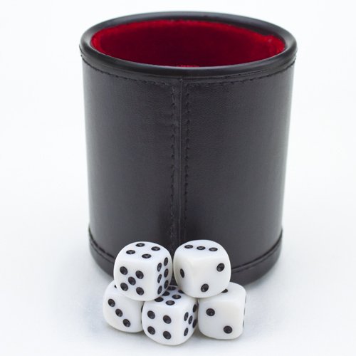 0125201014400 - FELT LINED PROFESSIONAL DICE CUP W/ 5 DICE BY BRYBELLY