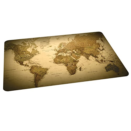 0012544187017 - ES ROBBINS TRENDSETTER RECTANGLE WORLD MAP PRINTED OFFICE CHAIR MAT FOR HARD FLOORS, 36 BY 48-INCH