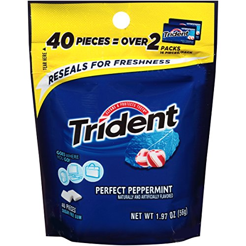 0012546004961 - TRIDENT GUM, PEPPERMINT, 40 COUNT (PACK OF 6)