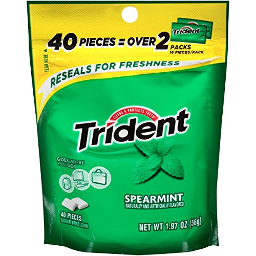 0012546004985 - TRIDENT GUM, SPEARMINT, 40 COUNT (PACK OF 6)