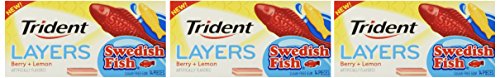 0012546007849 - TRIDENT LAYERS SWEDISH FISH BERRY AND LEMON FLAVORED CHEWING GUM 14 PIECES PER PACKAGE