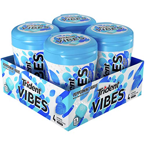 0012546012669 - TRIDENT VIBES PEPPERMINT SUGAR FREE CHEWING GUM (PACK OF 4))