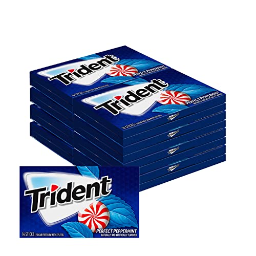 0012546015479 - TRIDENT PERFECT PEPPERMINT SUGAR FREE GUM, 10 PACKS OF 14 PIECES (140 TOTAL PIECES)