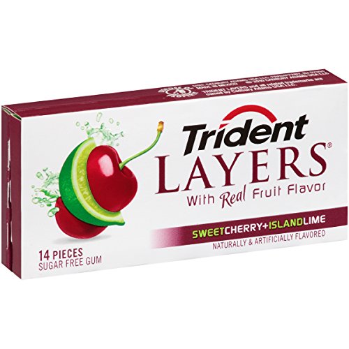 0012546076043 - TRIDENT LAYERS GUM, SWEET CHERRY AND ISLAND LIME, 14-COUNT (PACK OF 12)