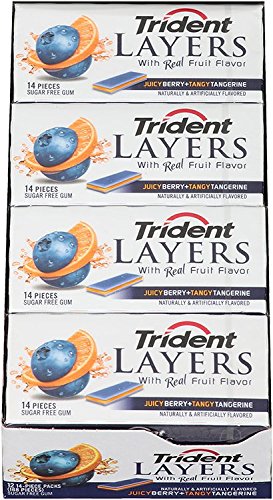 0012546076050 - TRIDENT LAYERS GUM, EXOTIC BERRYAND TANGY TANGERINE, 14-PIECES,(12 COUNT )