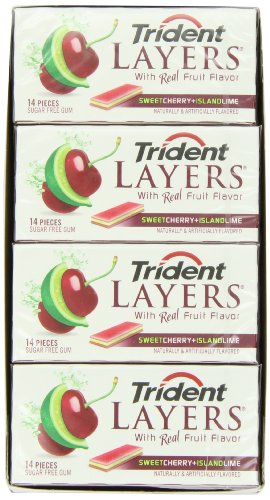 0012546076104 - TRIDENT LAYERS SWEET CHERRY & ISLAND LIME 8 PACKS/14 PIECES EACH