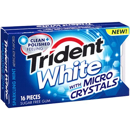 0012546076234 - TRIDENT WHITE SUGAR FREE GUM WITH MICRO CRYSTALS, SPARKLING MINT, 16 PIECE PACKET (PACK OF 9)