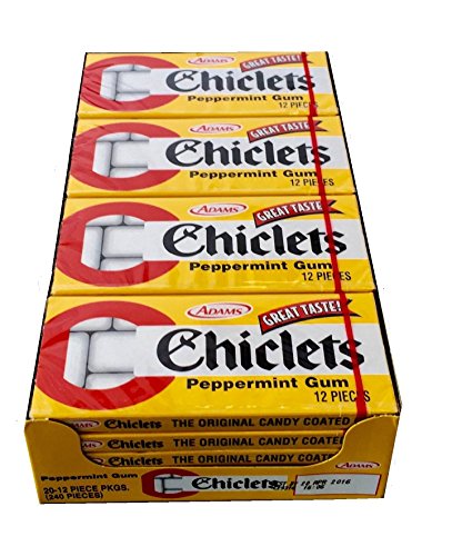 0125461012857 - CHICLETS PEPPERMINT GUM 12-COUNT (PACK OF 20)