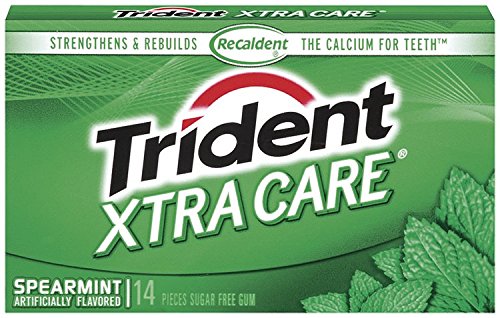 0012546674737 - TRIDENT XTRA CARE GUM, SPEARMINT, 14-PIECE PACKS (PACK OF 12)