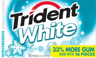 0012546676137 - TRIDENT GUM, SUGAR FREE, WINTERGREEN, DUAL TEAR PACK, 16 CT (PACK OF 9)
