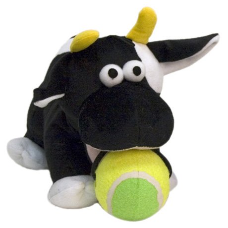 0012575184351 - HYPER PET TUGGIN' TAIL DOG TOY, LARGE, COW