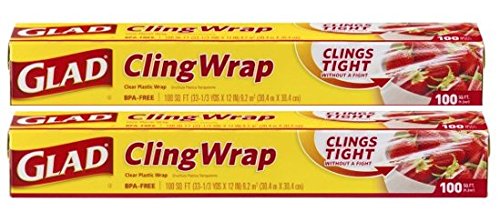 0012587000106 - GLAD CLING WRAP CLEAR PLASTIC WRAP 100 SQ FT (9.3 M) PACK OF 4