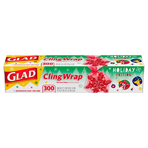0012587786086 - GLAD HOLIDAY RED CLINGWRAP PLASTIC WRAP 300 SQ FT ROLL