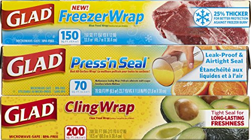 0012587788721 - GLAD PLASTIC FOOD WRAP VARIETY PACK, 3 COUNT, 420 SQUARE FEET