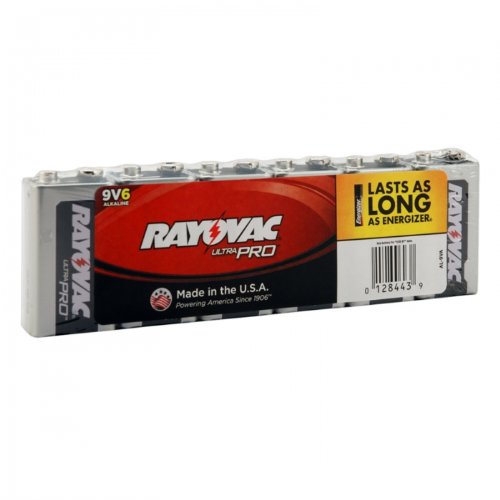 0012800000449 - RAYOVAC AL9V-6 ULTRA PRO ALKALINE 9V BATTERIES (PACK OF 6)
