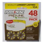 0012800510719 - MERCURY FREE PROLINE ADVANCED HEARING AID BATTERIES SIZE 10 10A TOTAL OF 48 BATTERIES. ENVIRONMENTALLY