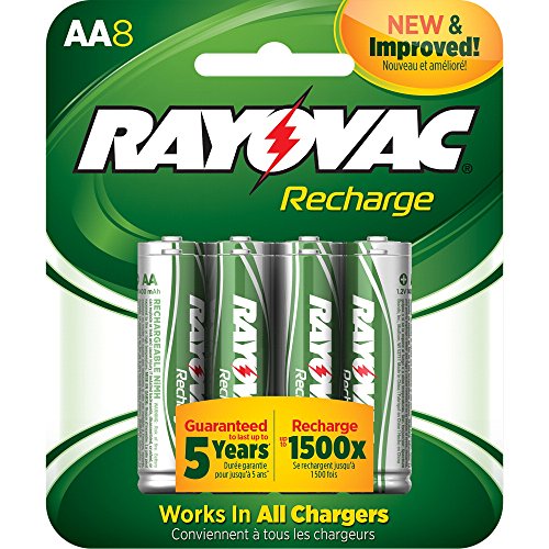 0012800512522 - RAYOVAC RECHARGE RECHARGEABLE 1350 MAH NIMH AA PRE-CHARGED BATTERY, 8-PACK (LD715-8OP)