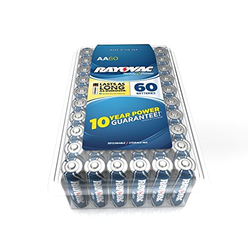 0012800520497 - RAYOVAC ALKALINE AA BATTERIES, 815-60PPF, 60-PACK WITH RECLOSEABLE LID