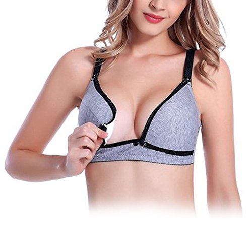 0012900521196 - MEIDUS MOM NURSING MATERNITY SLEEP BRA WIREFREE FRONT BUTTON COTTON SOFTCUP