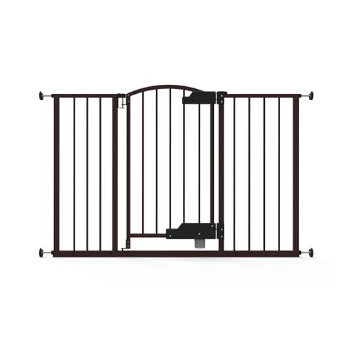 0012914170243 - SUMMER BY INGENUITY THRUWAY 52W SERIES PET AND BABY GATE WITH GLIDEOPEN, 29-52 WIDE, 28 TALL, PRESSURE OR HARDWARE MOUNTED, INSTALL ON WALL OR BANISTER IN DOORWAY OR HALLWAY - ESPRESSO