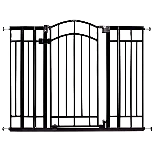 0012914333839 - SUMMER MULTI-USE DECORATIVE EXTRA TALL WALK-THRU BABY GATE, FITS OPENINGS 28.5 TO 48 WIDE, BLACK METAL, FOR DOORWAYS AND STAIRWAYS, 36 TALL BABY AND PET GATE, BLACK, ONE SIZE