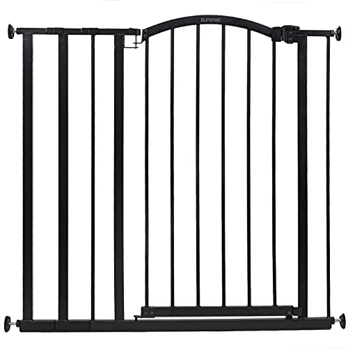 0012914334034 - SUMMER EXTRA TALL DECOR SAFETY BABY GATE, FITS OPENINGS 28.75-39.75 WIDE, METAL, FOR DOORWAYS & STAIRWAYS, 36 TALL WALK-THROUGH BABY & PET GATE, BLACK, ONE SIZE