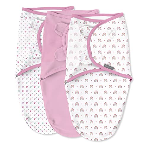 0012914500606 - SWADDLEME ORIGINAL SWADDLE – SIZE SMALL/MEDIUM, 0-3 MONTHS, 3-PACK (OVER THE RAINBOW) EASY TO USE NEWBORN SWADDLE WRAP KEEPS BABY COZY AND SECURE AND HELPS PREVENT STARTLE REFLEX