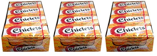 0012926261625 - CHICLETS ADAMS THE ORIGINAL CANDY COATED GUM PEPPERMINT FLAVOR PACK OF 20 WITH 12 PIECE EACH (3 BOX)