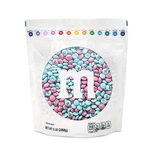 0012937008523 - M&MS MILK CHOCOLATE GENDER REVEAL CANDY, 5LB OF BULK CANDY FOR BABY SHOWER, GENDER REVEAL IDEAS AND NEW BABY PARTY FAVORS